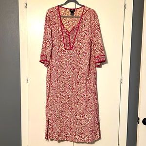 Pink and Cream Leopard Dress with Beading